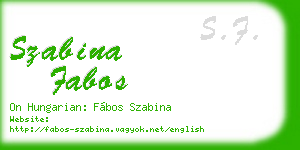 szabina fabos business card