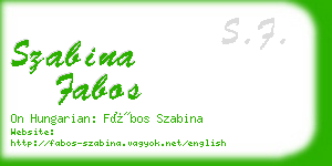 szabina fabos business card